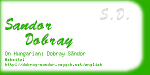sandor dobray business card